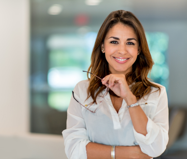 a smiling business woman