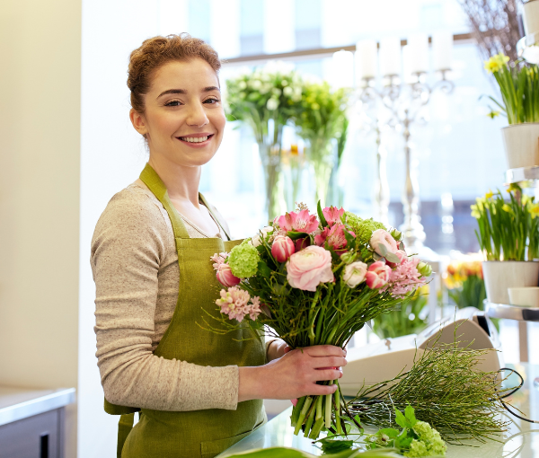 Woman holding flowers