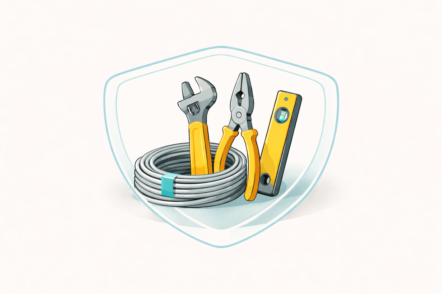 Tools representing a business being bonded and insured.